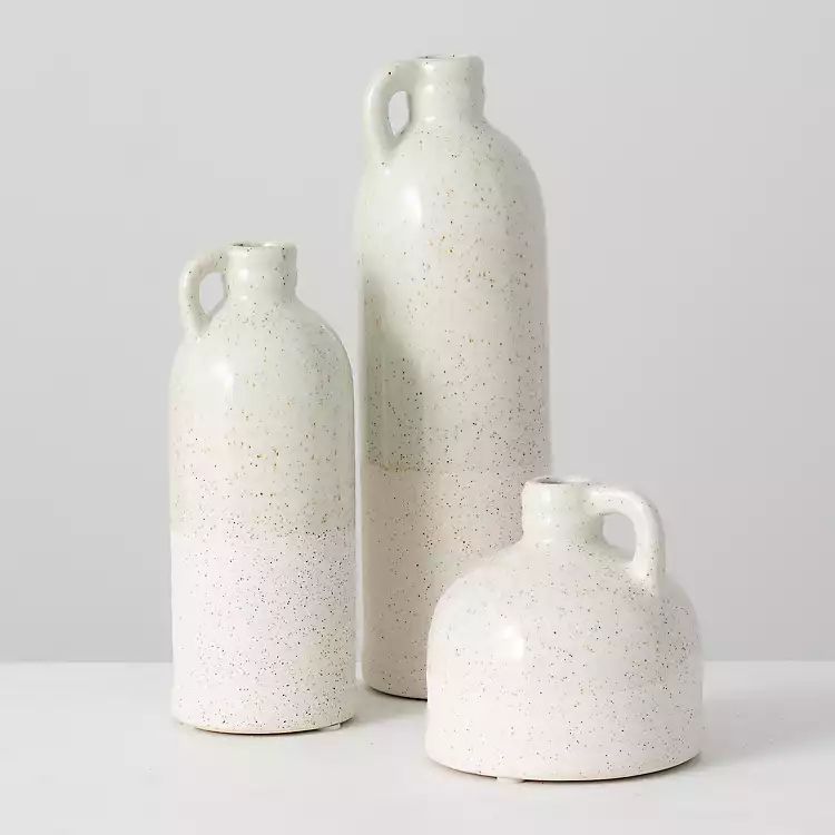 White Terracotta Bottle Vases, Set of 3 | Kirkland's Home