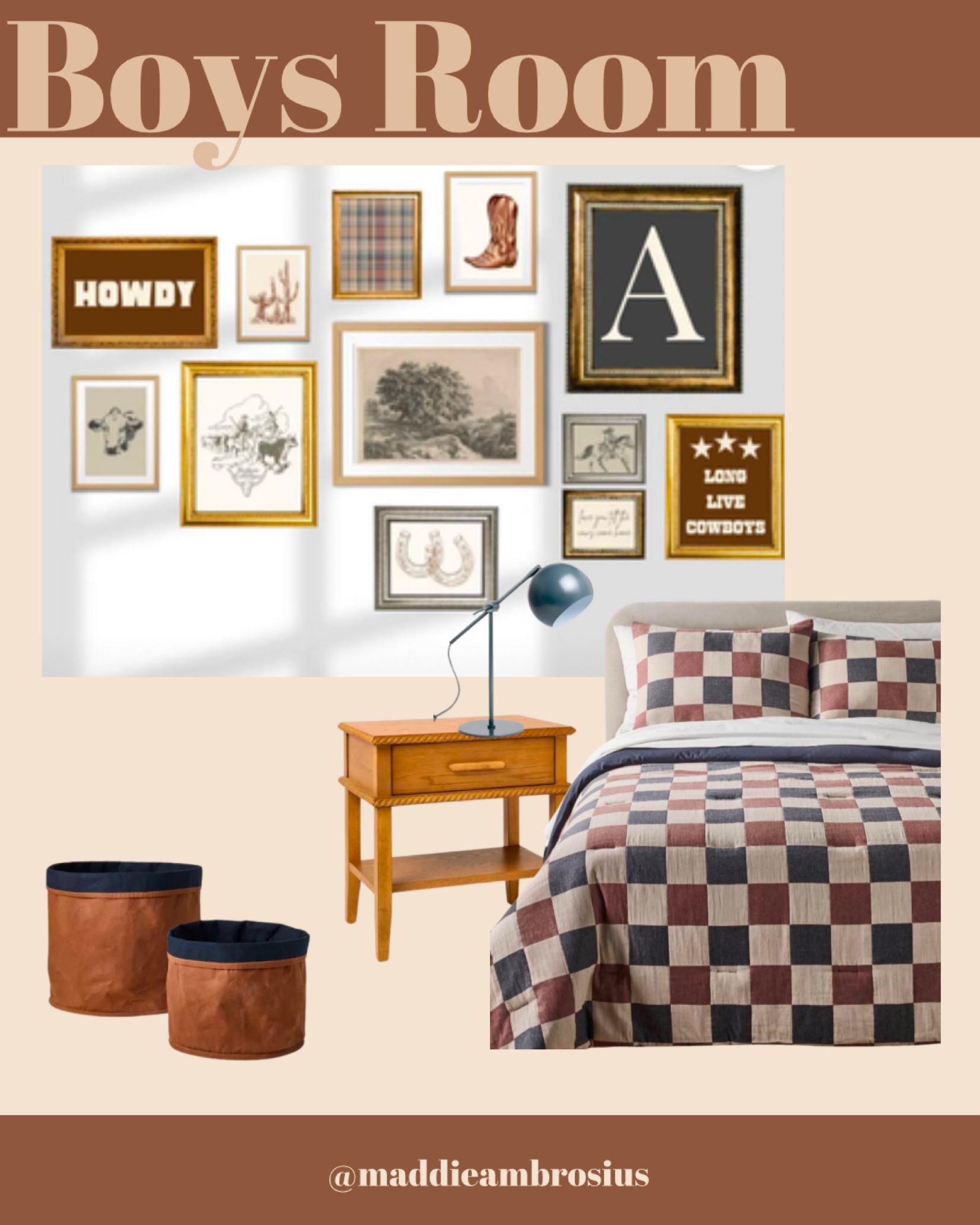Western boys room inspiration. Would also be great for a football or baseball themed room just by switching out the prints! 

#LTKKids #LTKHome #LTKFamily