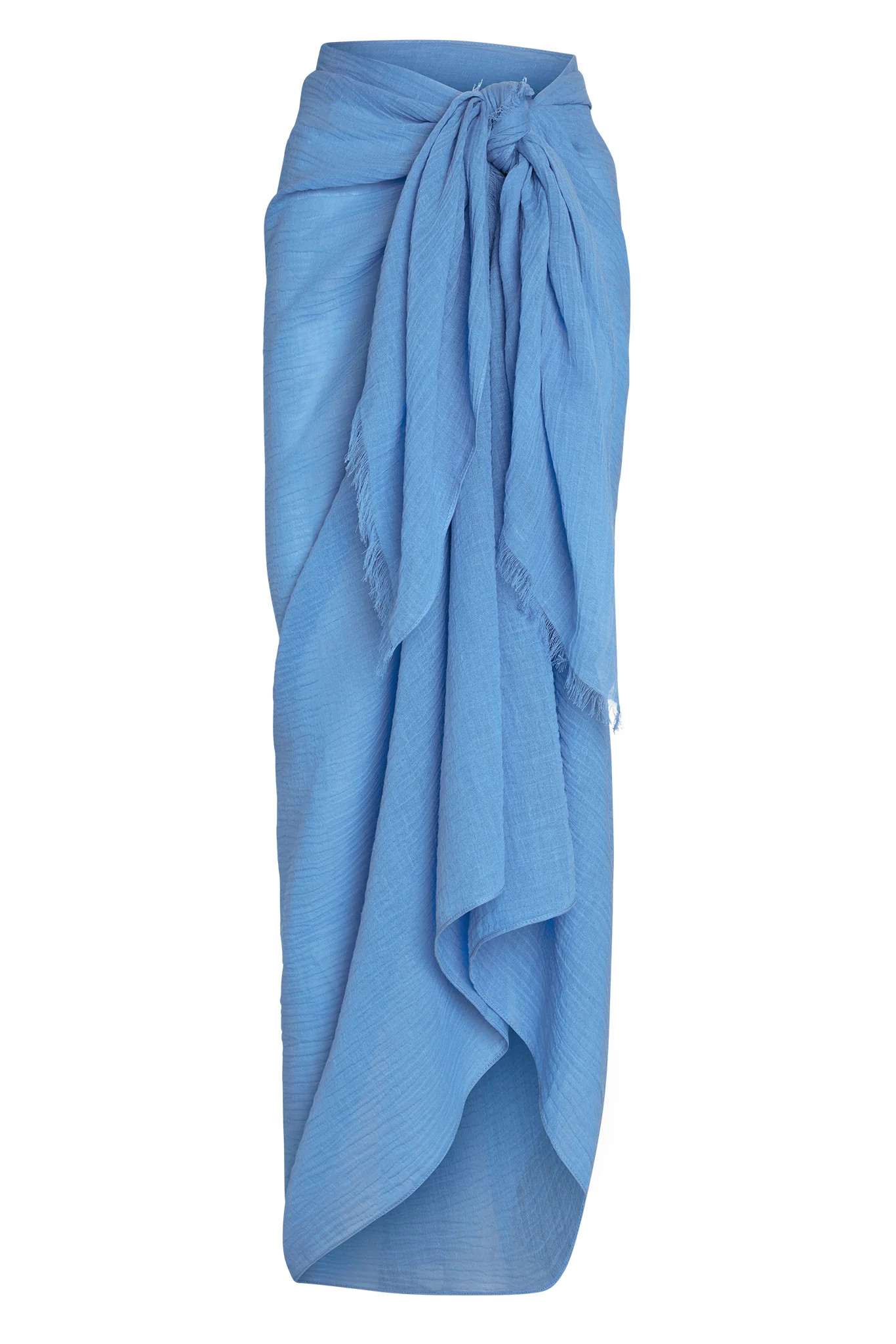 St. Tropez Sarong - Azure Crinkle Linen | Monday Swimwear