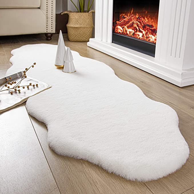 Ashler HOME DECO Ultra Soft Faux Rabbit Fur Rug, Area Rugs for Bedroom Floor Sofa Living Room, Ca... | Amazon (US)