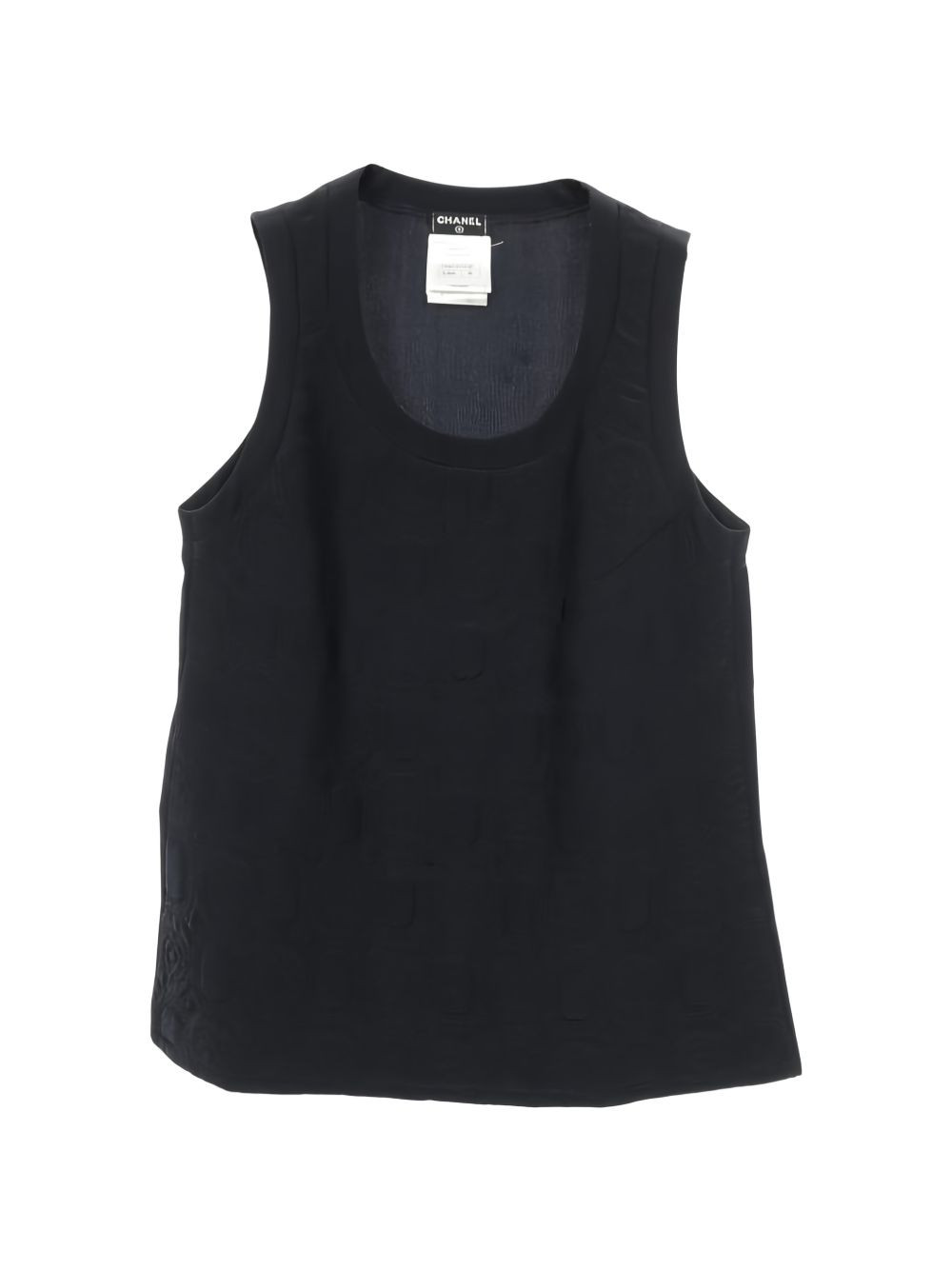 CHANEL Pre-Owned 1986-1988 camellia-motif tank top - Black | Farfetch Global