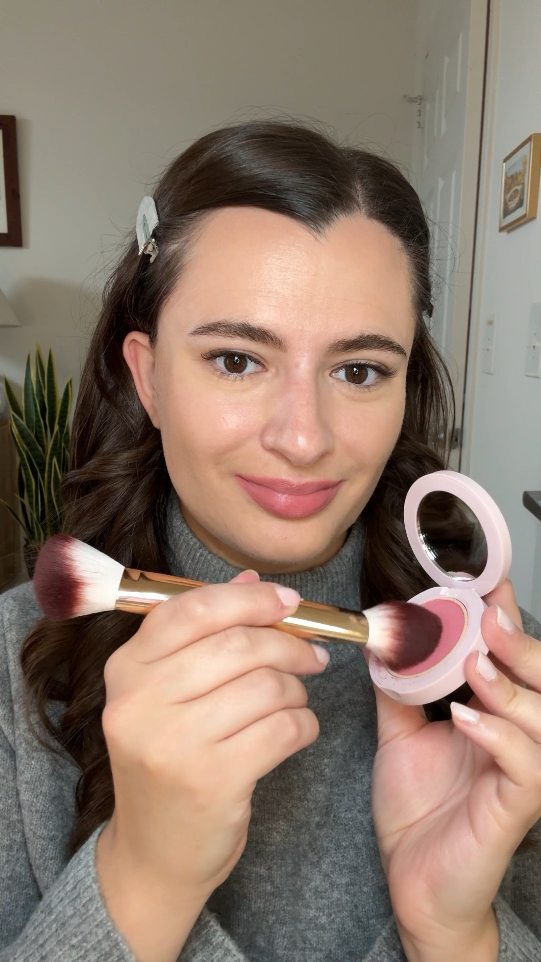So much to love about this new Wander Beauty blush formula! 💕

Meet the Blush All Day Hydrating Powder Blush. This silky powder blush is infused with skincare benefits that will help your skin look good AND feel good. 💫

Ingredients I love:
💦Hyaluronic acid - reduces lines and wrinkles 
🫒Squalane - hydrates and reduces inflammation 
🌱Aloe leaf extract - soothes and heals skin

This product is very pigmented and even helps blur imperfections as you apply it. I did experience a little bit of fallout from the first time I tried it, but tapping the excess product from the brush made for a smooth application. 

I’m wearing the shade Berry Busy, a vibrant plum pink 🍓

Would you try this?

#LTKFindsUnder50 #LTKBeauty #LTKSeasonal