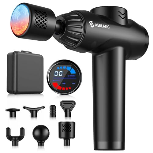 AERLANG Massage Gun with Heat and Cold,Deep Tissue Massage Gun, Back and Neck Massager for Pain Relief,Muscle Percussion Massager,Handheld Messager with 7Heads&Silent Birthday Gifts for him | Amazon (US)