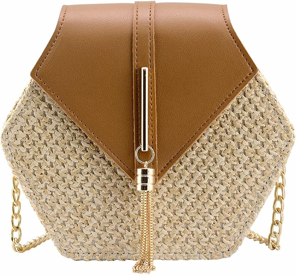 Bausweety Women's Crossbody Bag Cute Summer Straw Shoulder Bag | Amazon (US)
