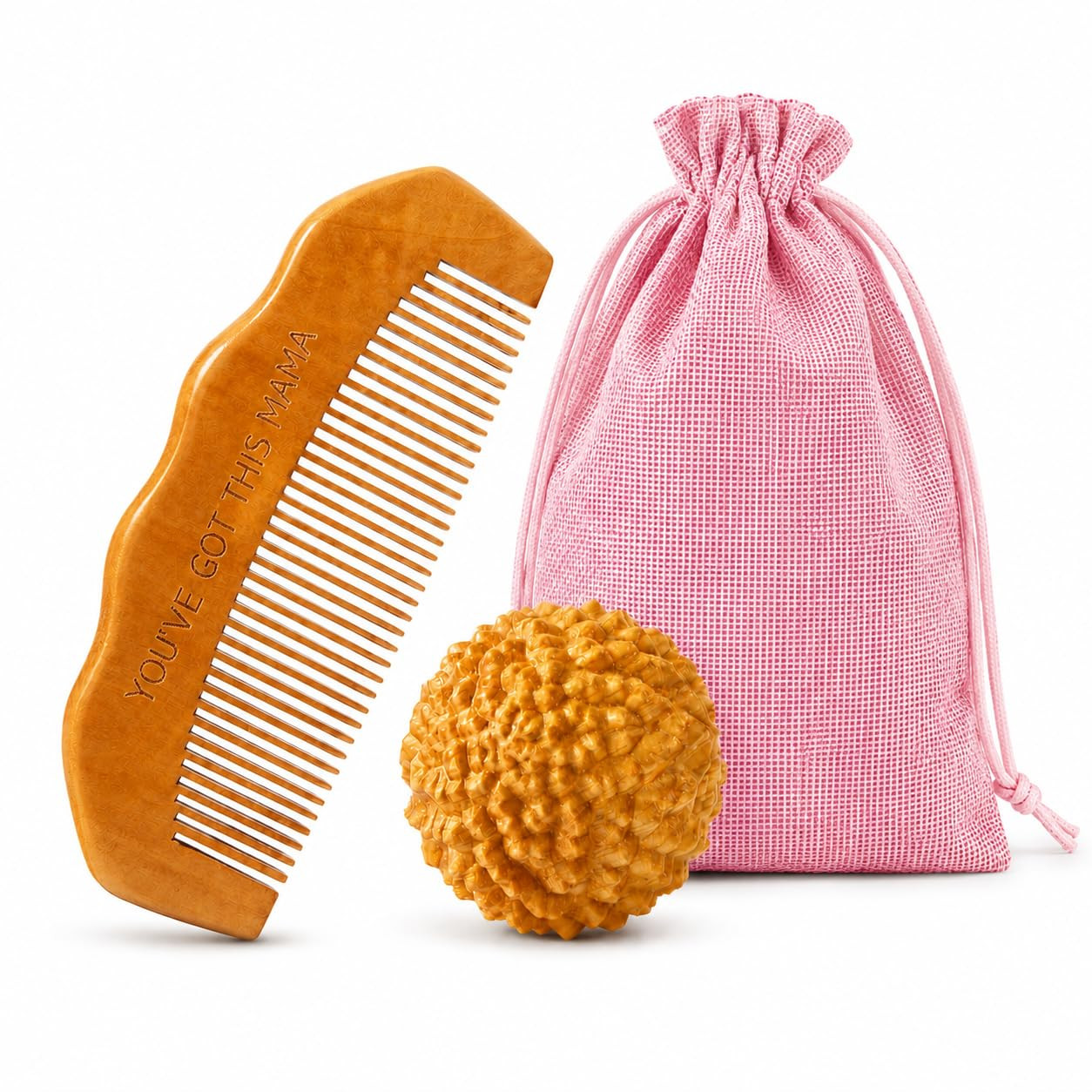 Birth Comb Acupressure Massage Ball Set - Wooden Labor Comb Natural Labor and Delivery Essentials, Mom to Be Gift, New Mom Gifts for Labor Pain Relief | Amazon (US)