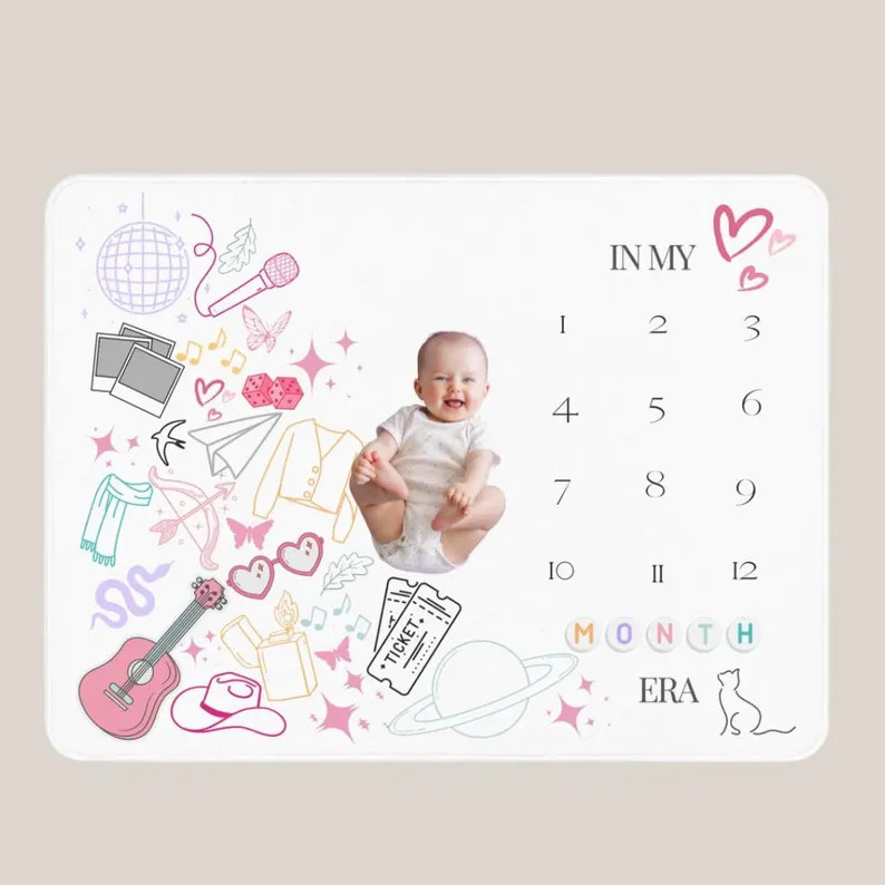 Taylor Swift Eras Swiftie Tour Baby Milestone Blanket Soft & Cozy Keepsake for Your Little Swifti... | Etsy (US)