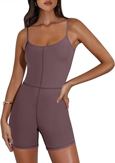 ANRABESS Women Bodysuit Sexy Unitard Shorts Jumpsuits Rompers One Piece Summer Outfits Gym Yoga W... | Amazon (US)