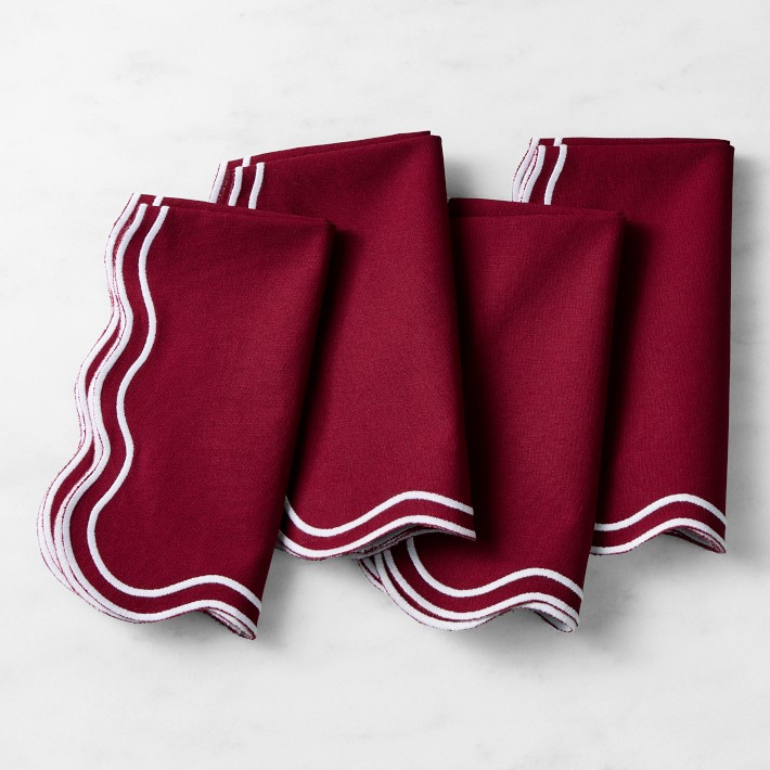 AERIN Scalloped Napkins, Set of 4 | Williams-Sonoma