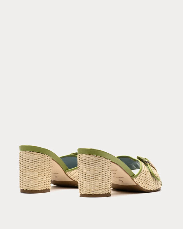 Taylor Raffia Heel - Green | Frances Valentine