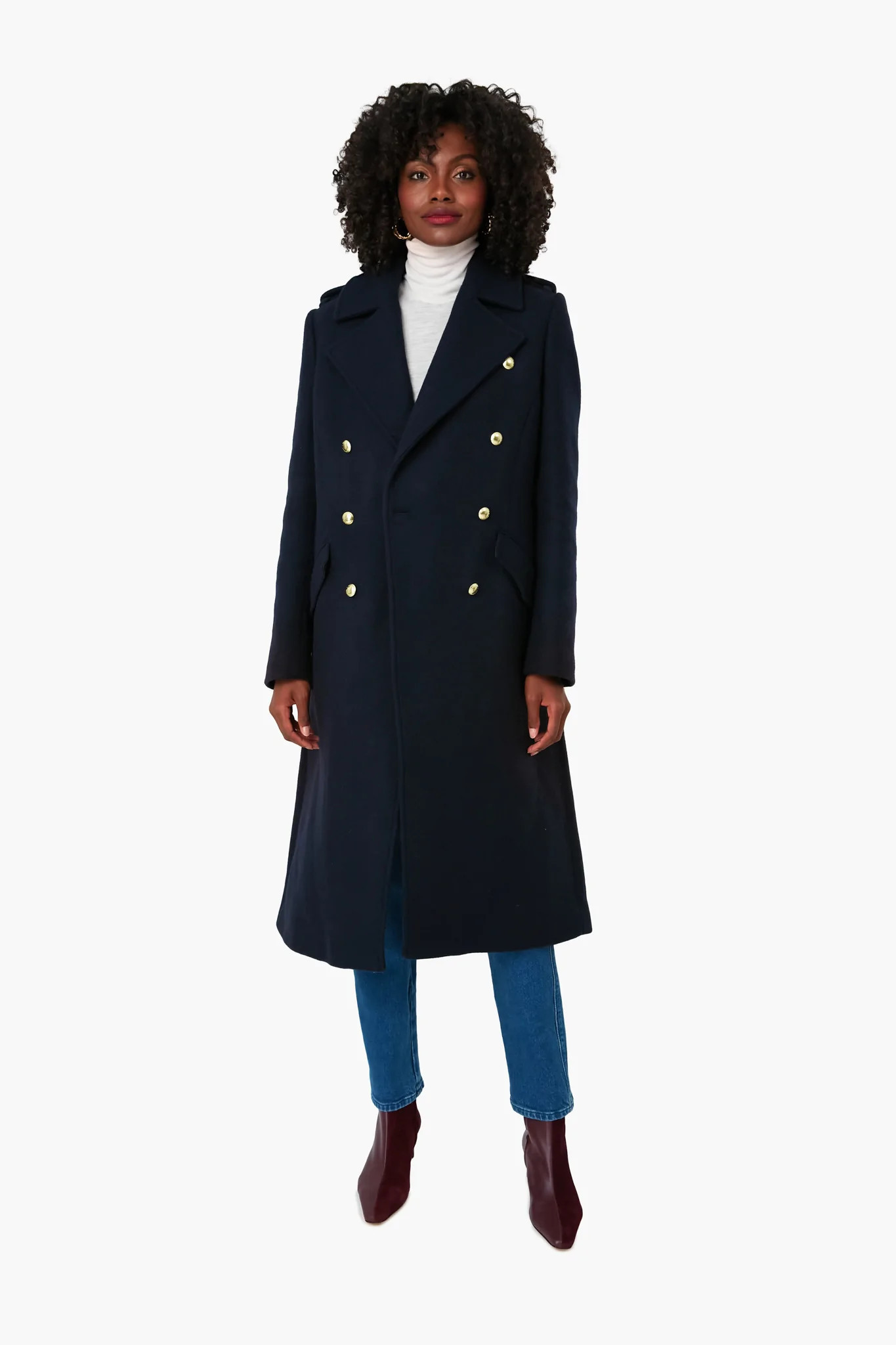 Navy Inverraray Wool Coat | Tuckernuck (US)