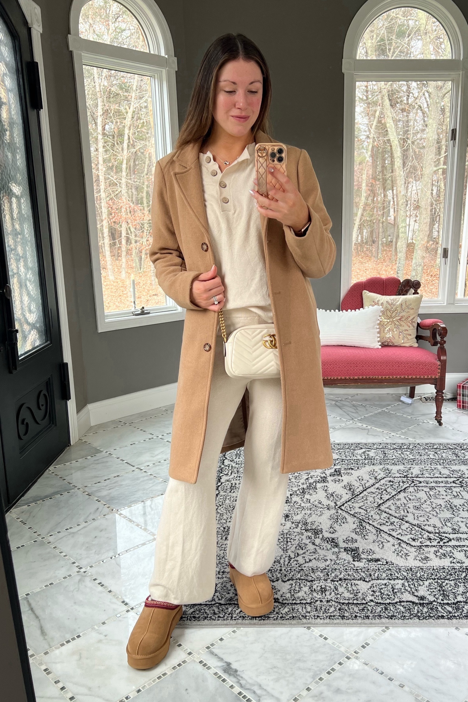 If you are looking for a new winter coat to add to your Christmas wish list, look no further. This is the nicest material, worth every penny and goes with EVERYTHING! 

Travel outfit, travel look, Amazon lounge set, Amazon matching set, travel lounge set, Christmas wish list, winter coat, neutral winter coat, tan peacoat, tan wool coat, winter style, Christmas list, holiday wish list, neutral outfit, SAHM outfits, SAHM looks, mom outfits, millennial outfits, over 30 style, casual style, casual look, easy outfits, over 30 mom outfits, casual outfits, everyday style, everyday looks, everyday outfits, simple outfit, affordable style, affordable fashion, affordable outfit, vanilla girl, vanilla girl aesthetic, neutral looks, neutral style, neutral outfit 

#LTKHoliday #LTKtravel #LTKGiftGuide