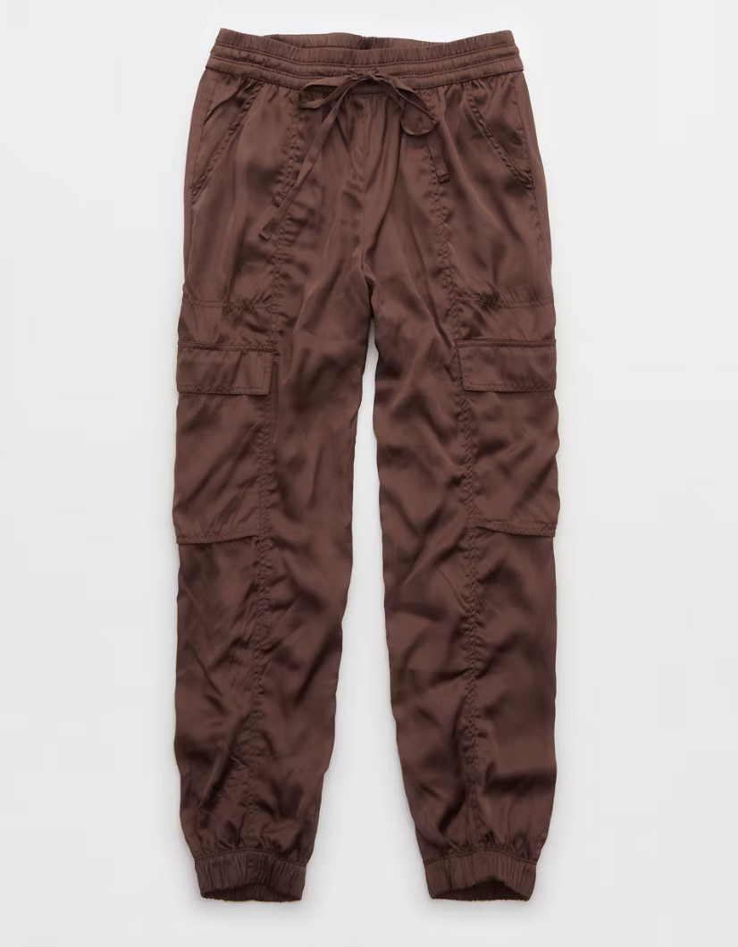 Aerie Satin Cargo Jogger | Aerie
