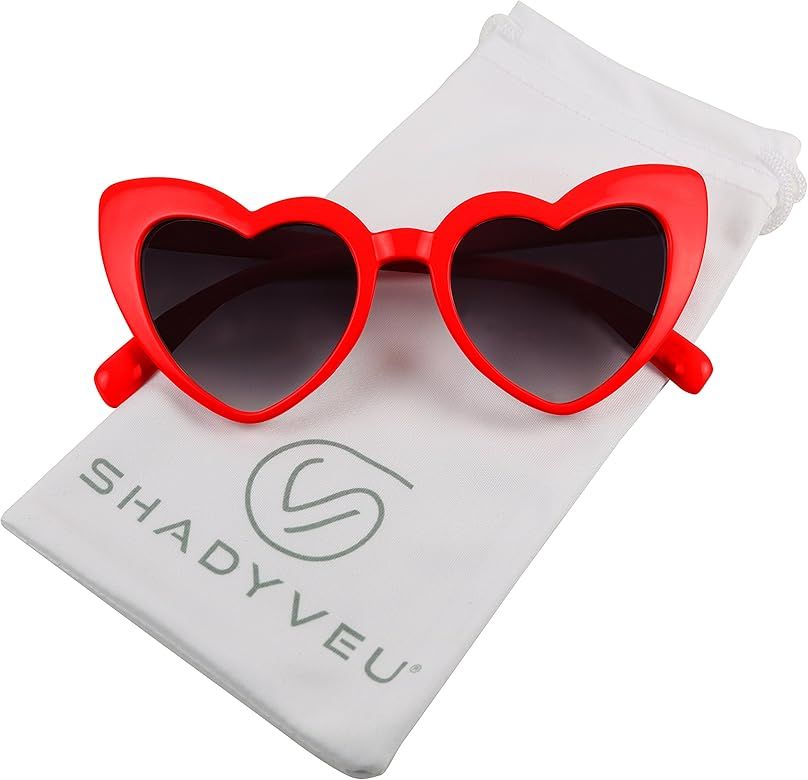 Trendy Kids Heart Shaped Love Colorful Girls Toddlers Ages 2-6 Yrs. Oversize Sunglasses | Amazon (US)