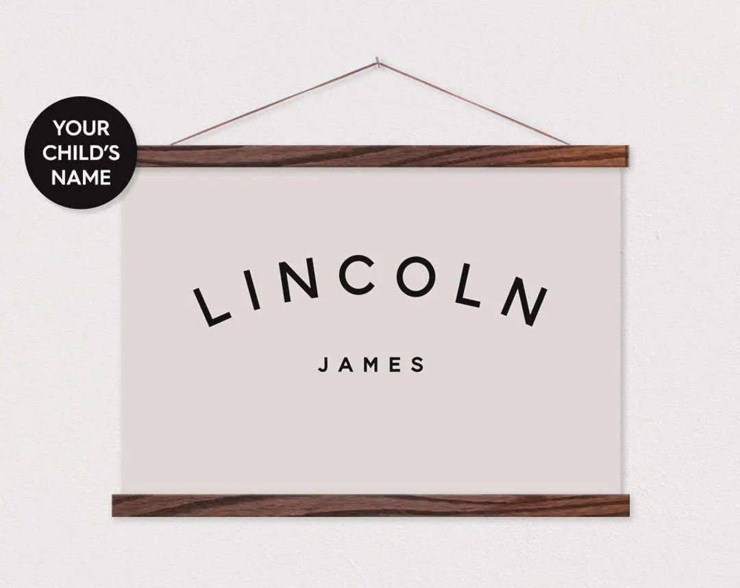 Custom Name Flag - Baby Name or Kid's Name - Printed Canvas Hanger Frame ART - Etsy | Etsy (US)