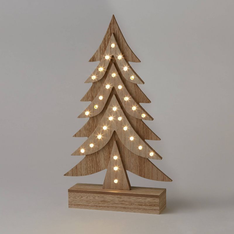 16.25&#34; Decorative Battery Operated Pre-Lit Wood Christmas Tree - Wondershop&#8482; | Target