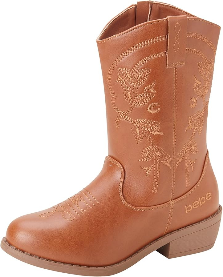 bebe Girls Cowboy Boots - Classic Western Country Cowgirl Boots - Mid Calf Riding Shoes for Toddl... | Amazon (US)