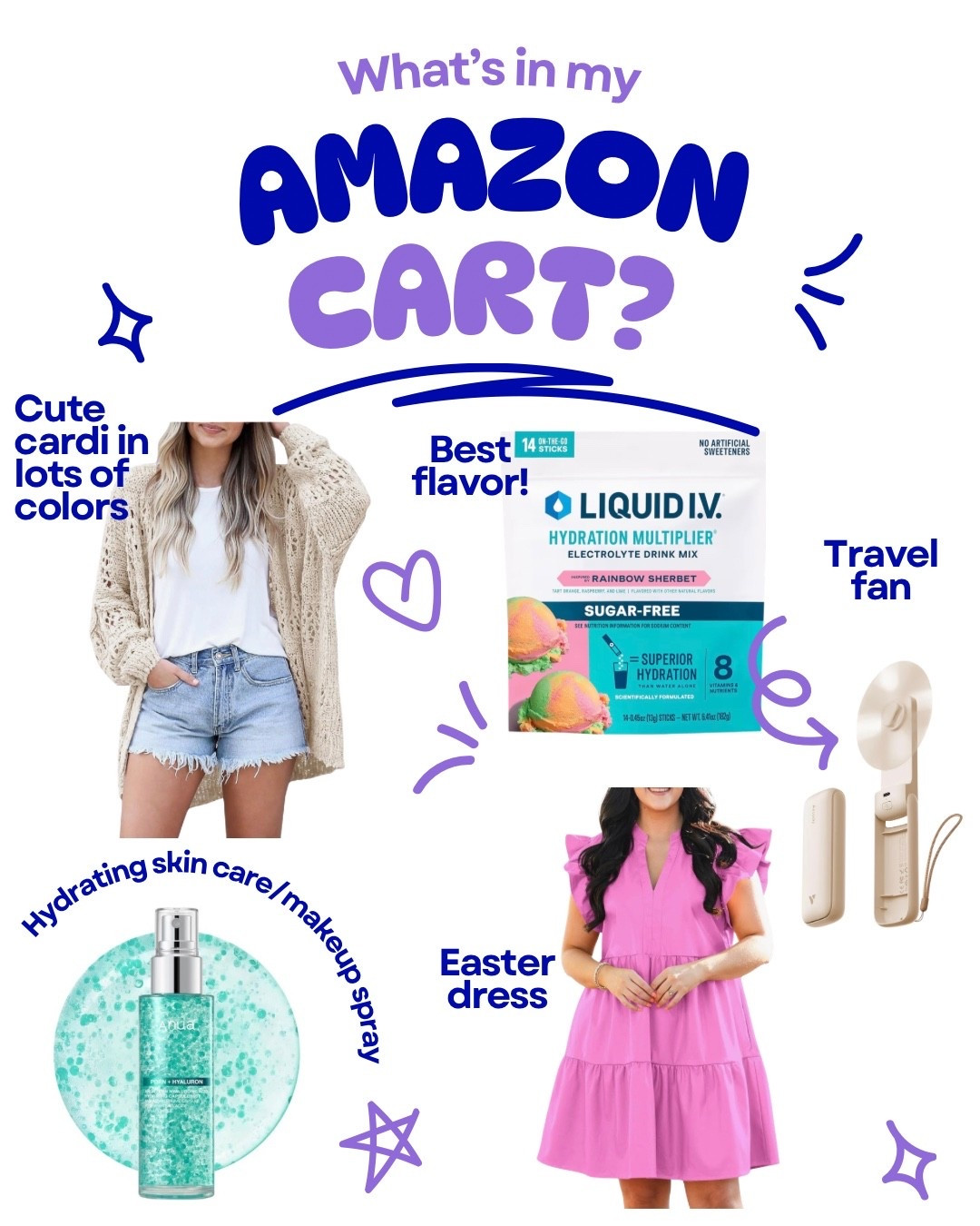 I love a good sale and always have my Amazon cart loaded and up and ready to go! Here’s what I’m shopping during Amazon’s Big Spring Sale:

Always looking for a cute, lightweight cardigan. This one comes in multiple sizes and colors. Perfect for light weight layers for spring!

My favorite sugar free Liquid IV flavor is on major sale today. Good time to stock up! These really help with hydration and getting electrolytes, especially while traveling. 

I’m in the market for a new travel fan. This one is under $9 and rechargeable and has great reviews. 

I had seen this skin care spray all over the internet and excited to try it. Great to add hydration before and after makeup! On sale for under $20. 

This pink dress comes in plus sizes and tons of cute colors. Great for Easter! 

#LTKBeauty #LTKPlusSize #LTKSaleAlert