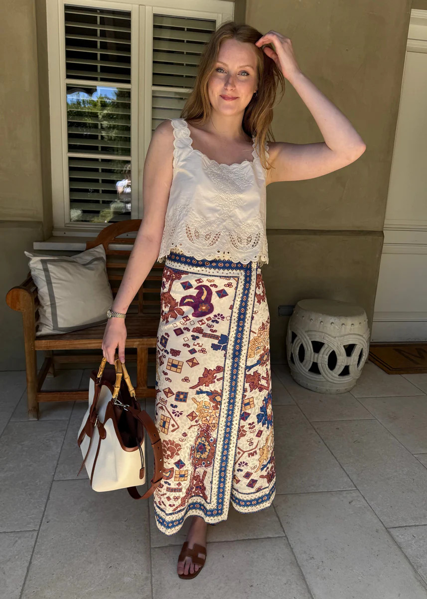 Kasia Geometric Print Wrap Style Long Skirt | Benaar La