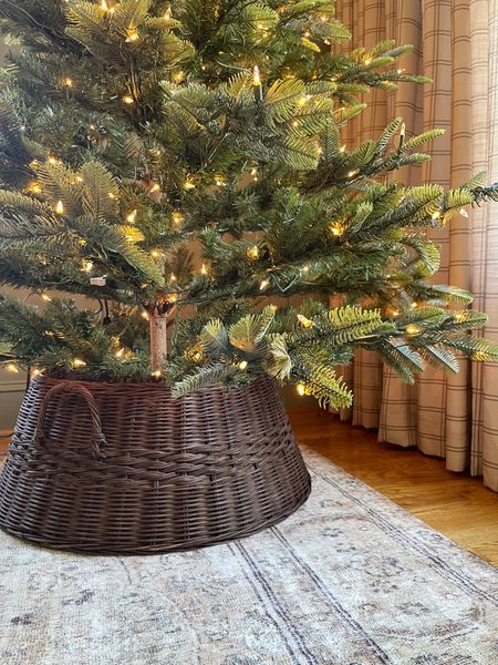 Christmas tree, tree collar, Christmas decor, printed drapes, vintage rug 

#LTKSeasonal #LTKHoliday #LTKhome