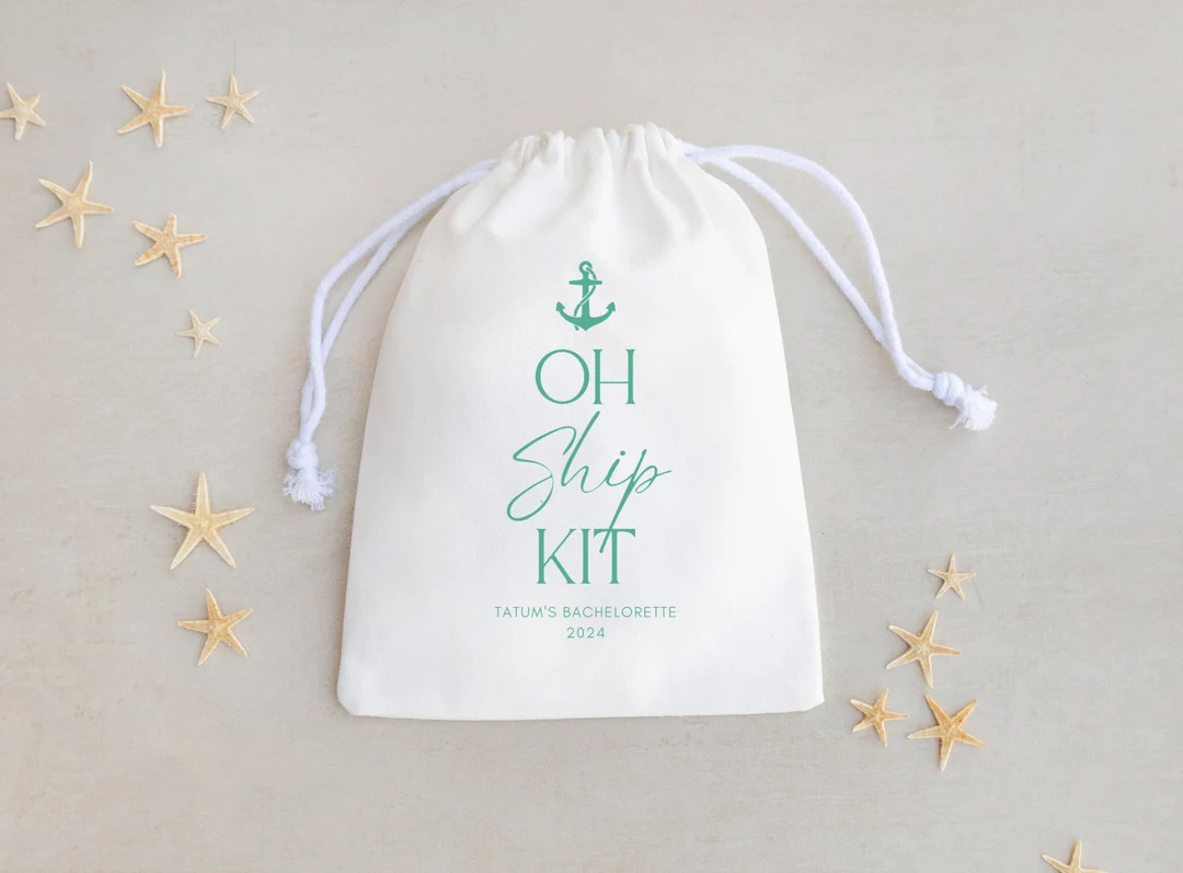 Oh Ship Kit - Nautical Themed Bachelorette - Personalized Party Favor - Hangover Kit Bag - Coasta... | Etsy (US)
