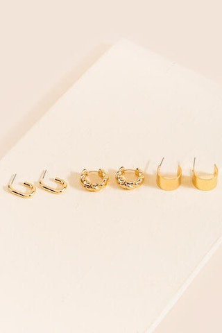 Felicity Twisted Huggie Hoop Earring Set | Francesca's