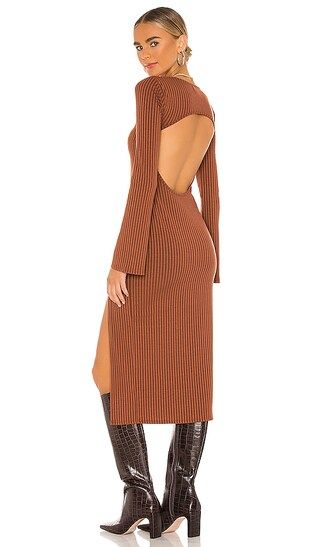 Marney Midi Dress in Rust Brown | Revolve Clothing (Global)
