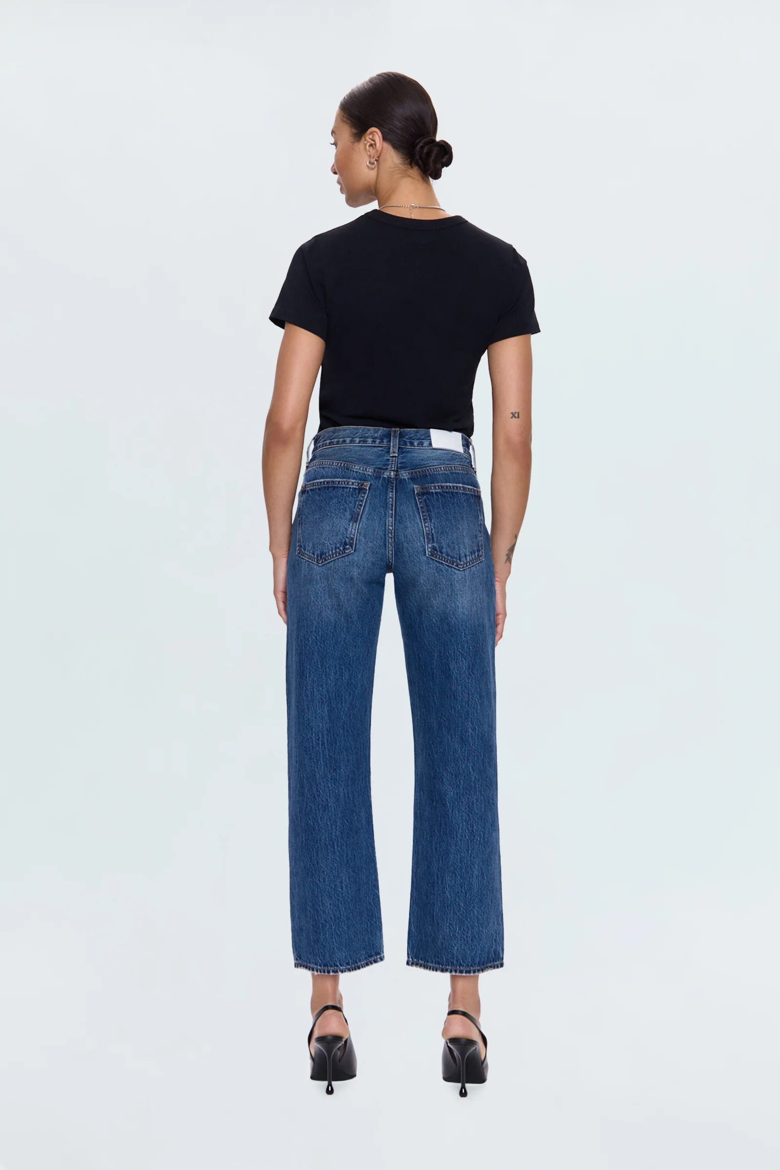 PETITE Lexi Mid Rise Bowed Straight Jean - Artisan | Pistola Denim