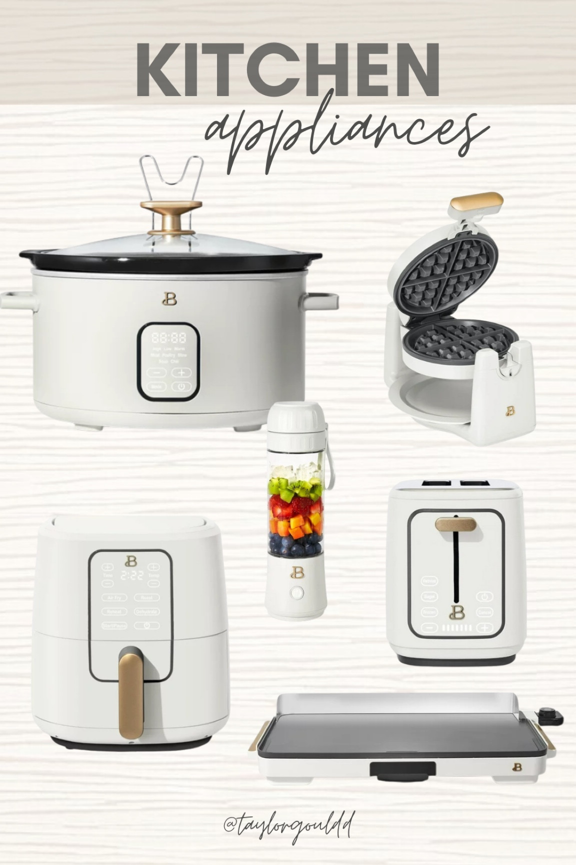Drew Barrymore kitchen appliances 

Kitchen aesthetic. White and gold kitchen. Crockpot. Slow cooker. Waffle maker. Kitchen sale. Walmart home  

#LTKsalealert #LTKhome #LTKfindsunder100