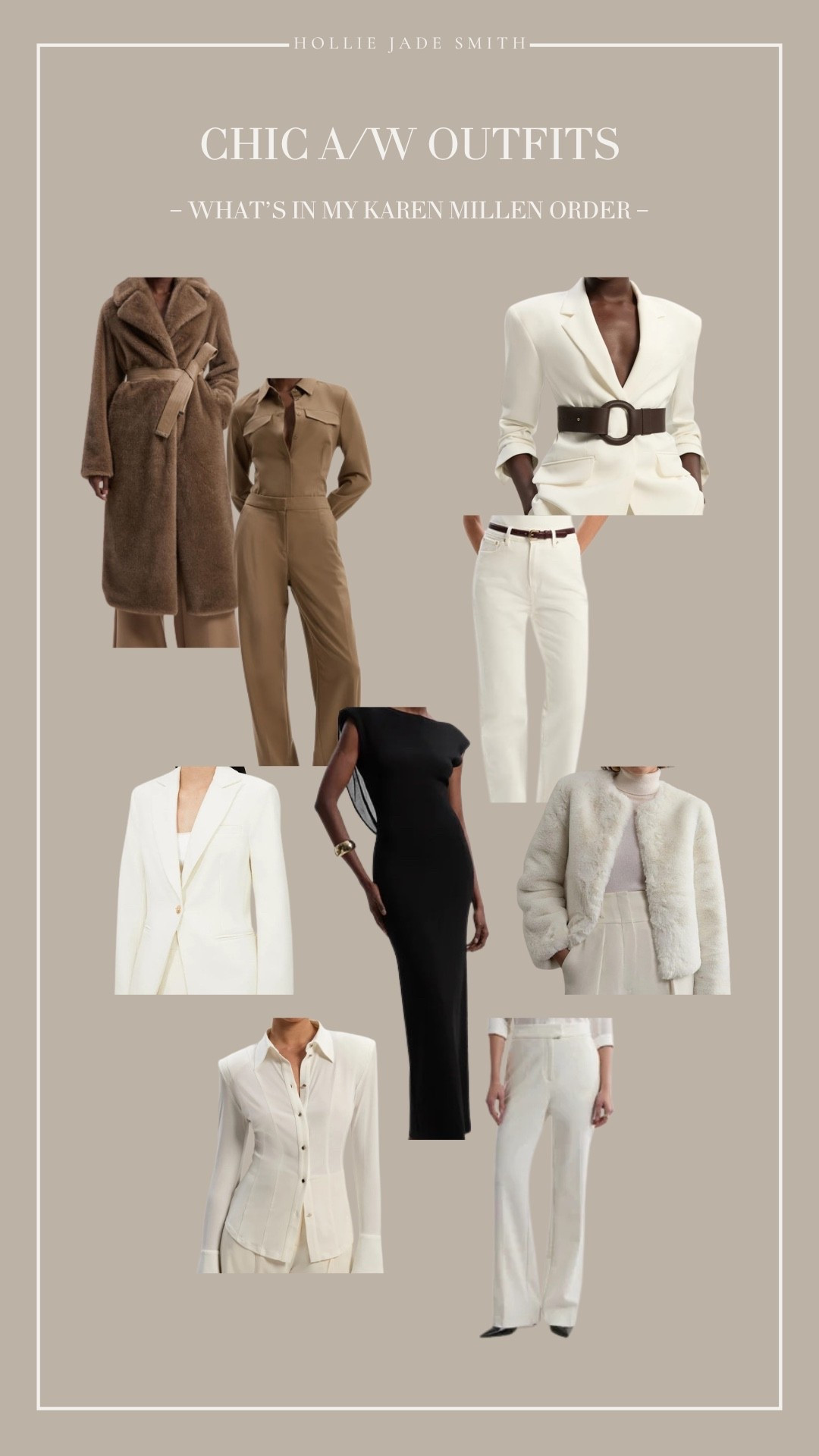 Chic autumn / winter outfits ✨☁️🍂

Some UNREAL New In pieces from Karen Millen 😍😍 Every single item is elevated, polished, easy to style and looks so expensive!!! Can make 100 different outfits & mix and match all of them!

_
Autumn outfits uk, faux fur coat, brown outfits, transitional outfits, black dresses, chic outfits, fur jacket, white jeans, shoulder pad top, classic blazer, brown belt, autumn style inspo.

#LTKautumn #LTKwinter #LTKuk
