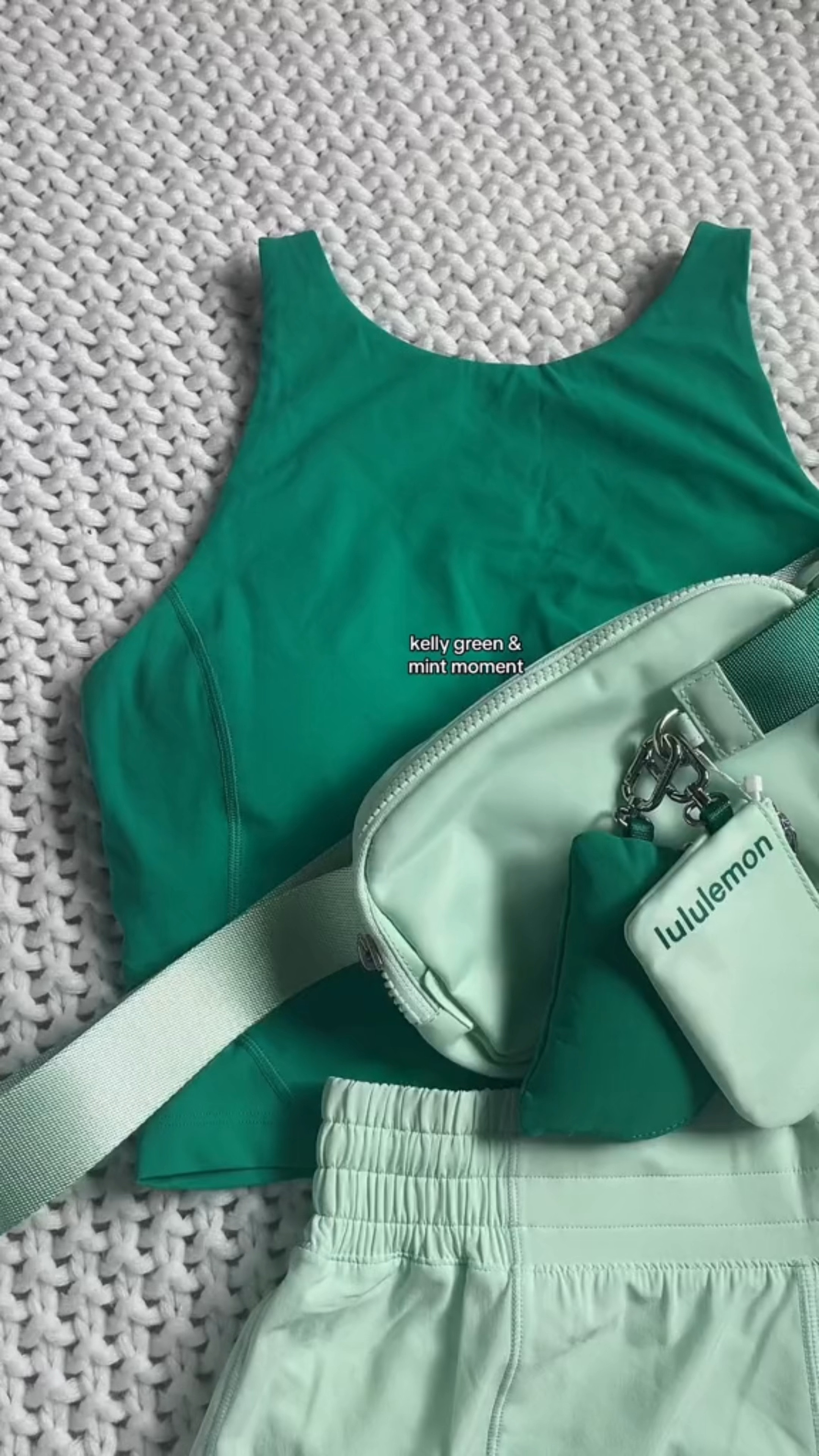 lululemon mint moment & kelly green 

Align high neck tank in kelly green- size: 8

Everywhere belt bag in mint moment

Hotty hot Hr short 4” in mint moment- size: 6

#LTKSeasonal #LTKstyletip #LTKGiftGuide