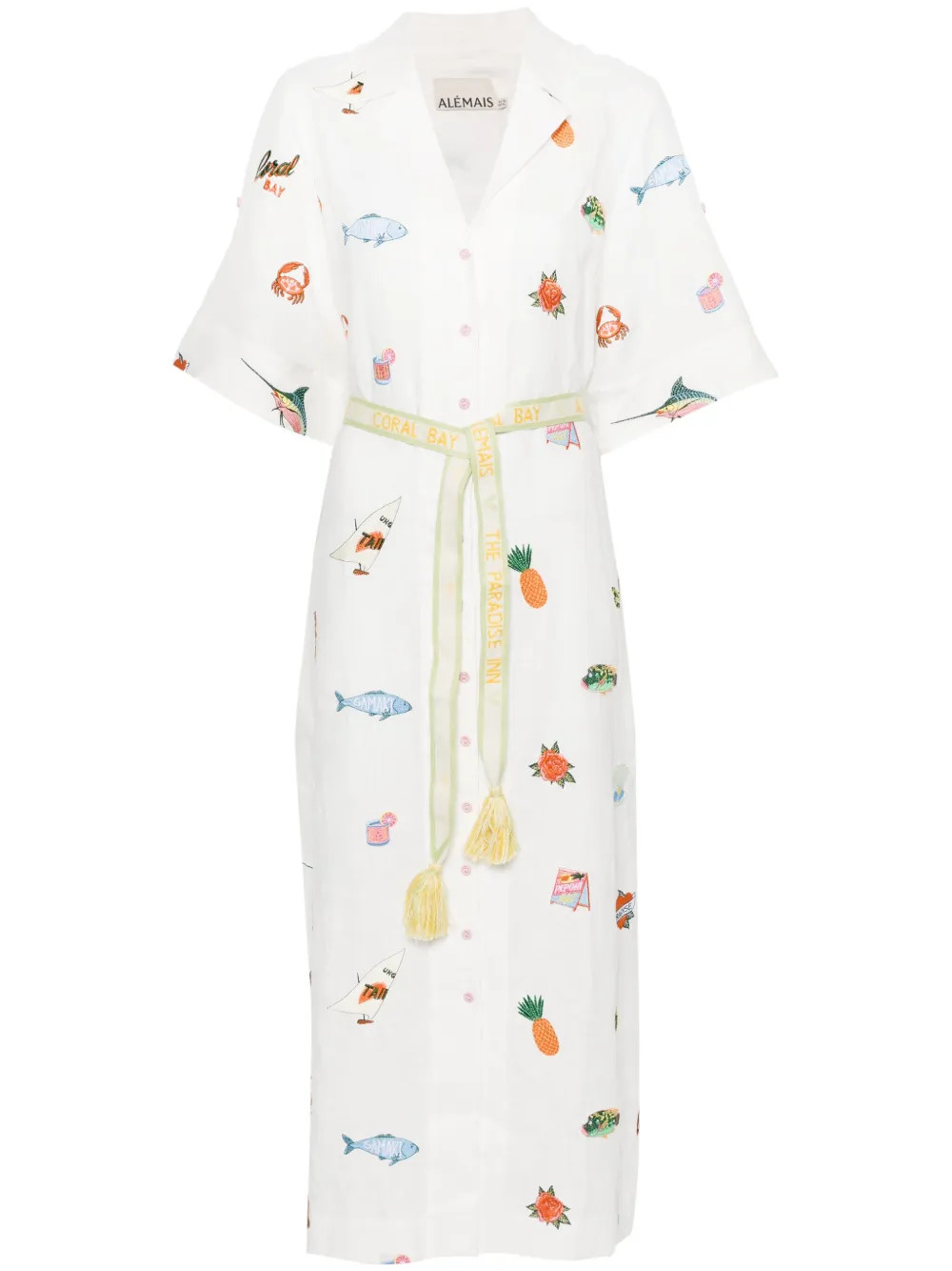Blue Marlin linen shirt dress | Farfetch Global