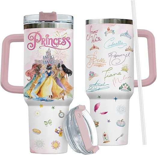 34HD Princess Tumbler 40oz with Handle and Straw, Fairy Tale Castle Signature Insulated Insulated... | Amazon (US)
