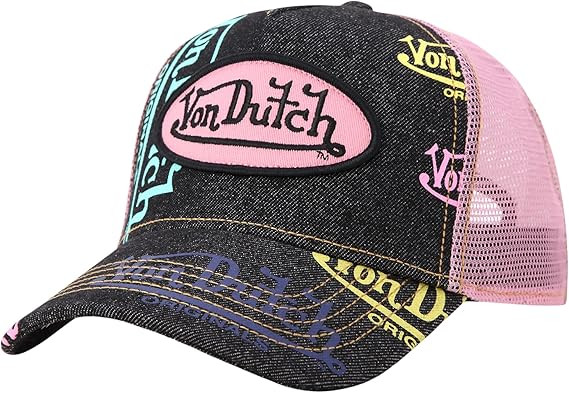 Von Dutch Monogram Trucker Cap - Retro Snapback Cap for Men and Women - Adjustable Snap Fit Panel... | Amazon (US)
