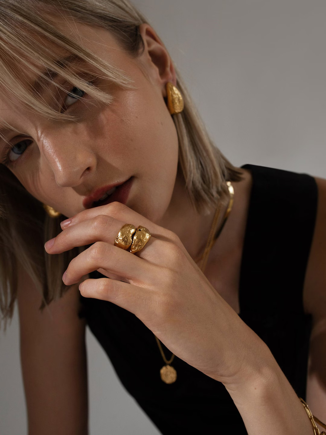 Gold Dome Ring, 24K Gold Vermeil, Bubble Ring, Hidden Grotto, Greek Jewelry, Pamela Card, Ancient... | Etsy (US)