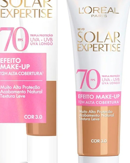 L'Oréal Paris Solar Expertise Efeito Make-Up, Protetor Solar com Cor FPS 70, Cobertura de Maquiagem por até 12h, Tripla Proteção Solar contra raios UVB, UVA, UVA Longo e Luz Visível Cor 3.0, 30g.

#LTKbeleza #LTKpromo