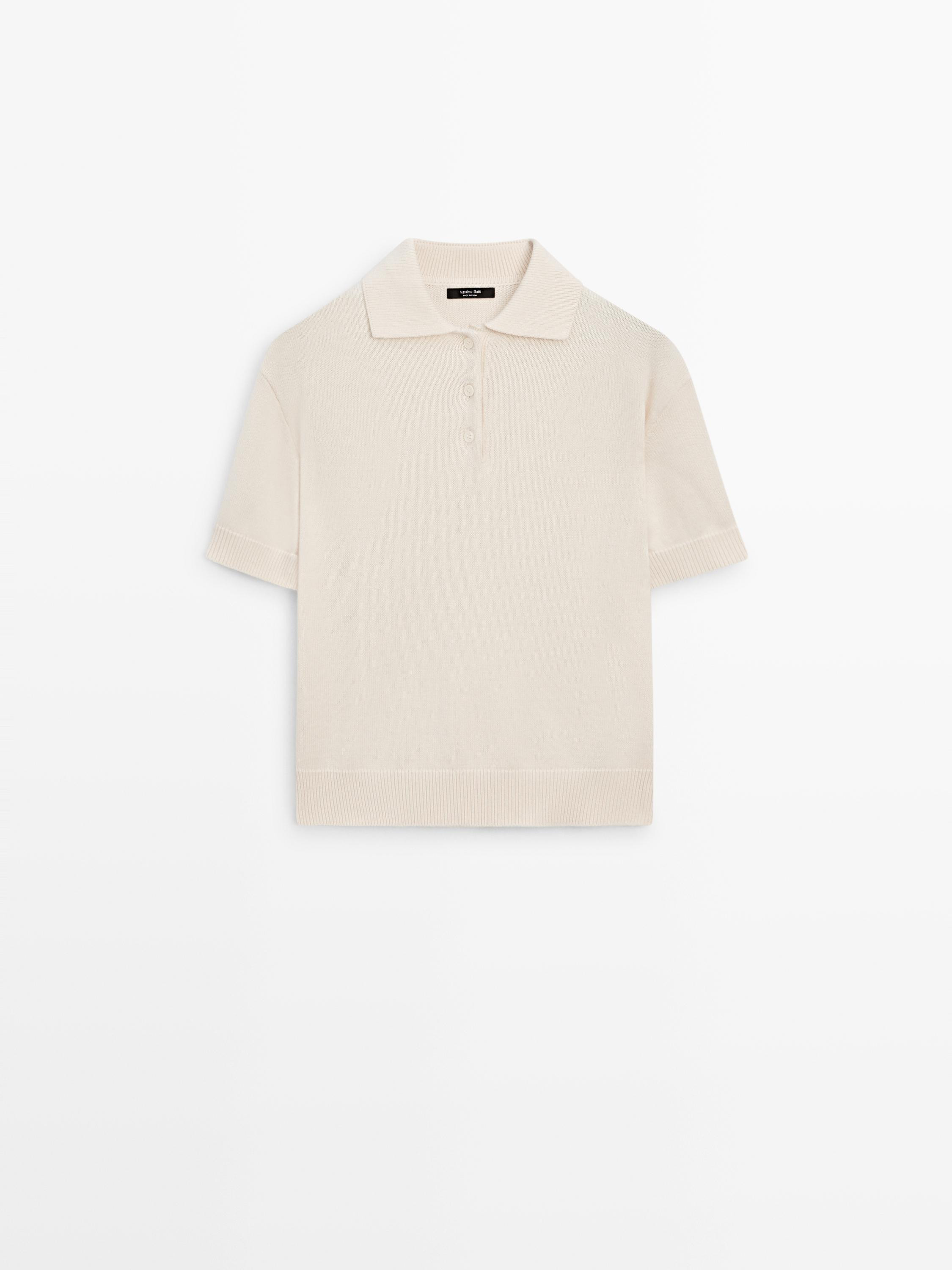 Wool blend knit polo sweater | Massimo Dutti US