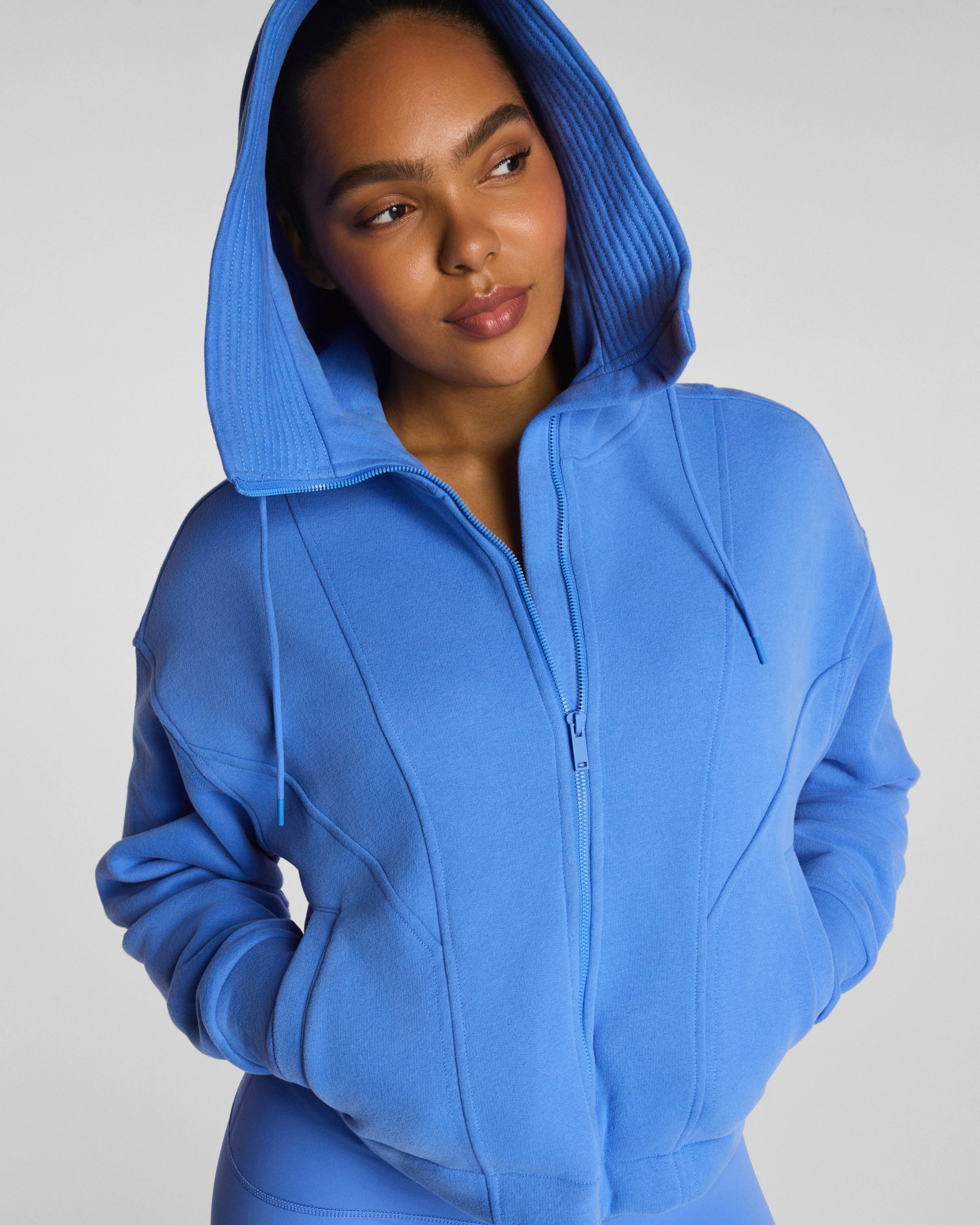Cotton Fleece Full Zip Hoodie | Spanx