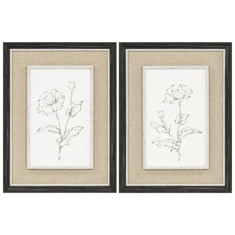 My Texas House Botanical Sketches Framed Art 2pc Set 18x24 - Walmart.com | Walmart (US)