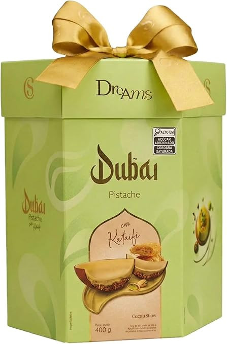 Ovo de pascoa Pistache Dubai Cacau Show 400g com Kataifi 2026 | Amazon (BR)