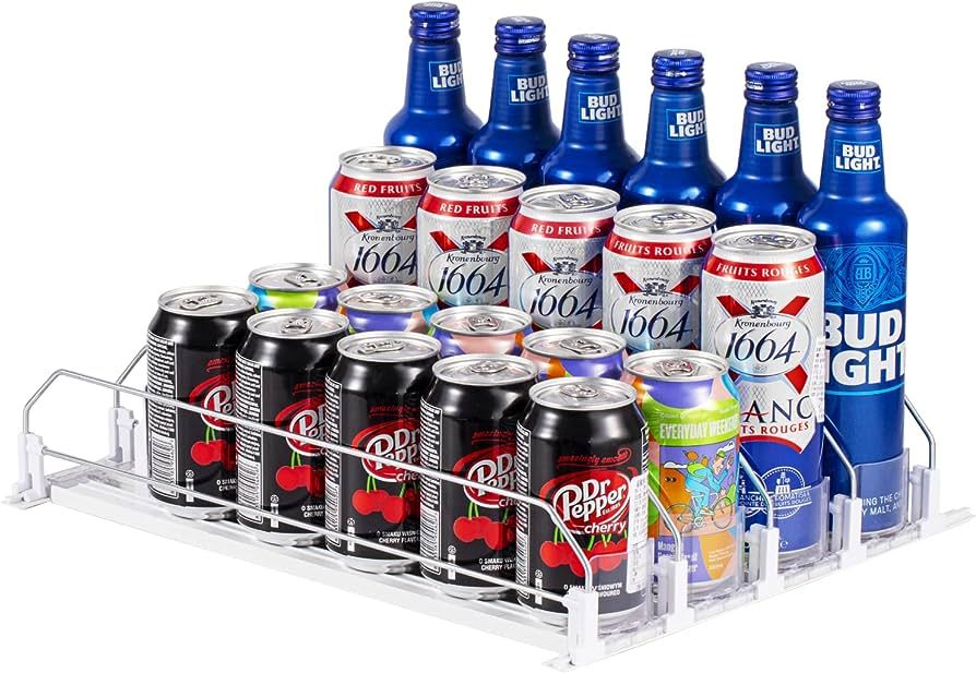 Rula Soda Can Organizer for Refrigerator, Self-Pushing Drink Organizer for Fridge, Pantry, Kitche... | Amazon (US)