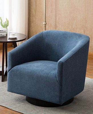 Comfort Pointe Geneva Wood Base Swivel Chair - Macy's | Macy's