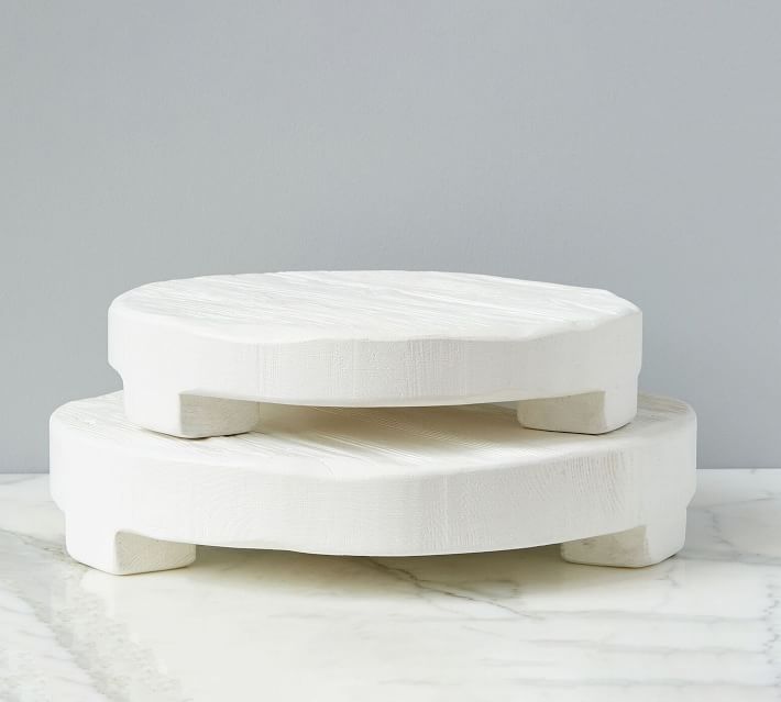 White Reclaimed Wood Round Pedestal | Pottery Barn (US)