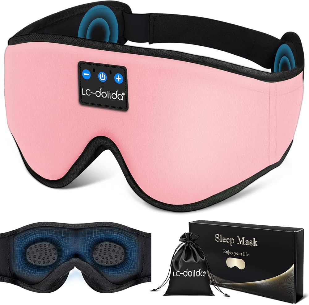 LC-dolida Sleep Headphones, Sleep Mask Bluetooth Wireless Music Eye Mask, Sleeping Headphones for... | Amazon (US)