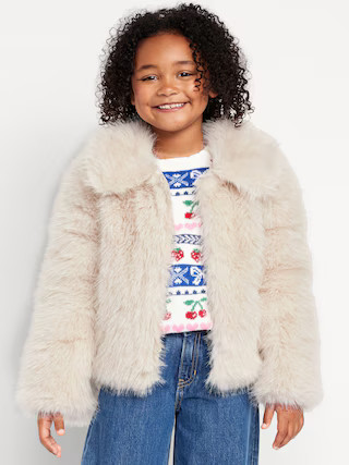 Cozy Faux-Fur Jacket for Girls | Old Navy (US)