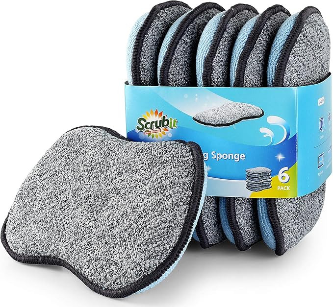 Multi-Purpose Scrub Sponges for Kitchen by Scrub- it - Non-Scratch Microfiber Sponge Along with H... | Amazon (US)