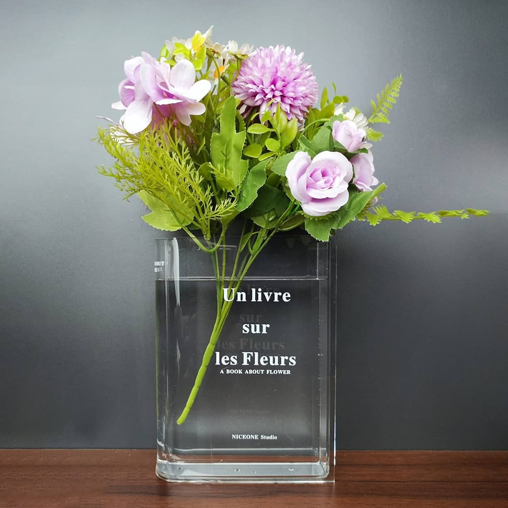 Clear Book Vase for Flowers - Bookish Gifts and Decorative Centerpiece for Home - Un Livre sur le... | Amazon (US)