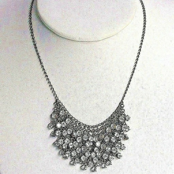 J. Crew Cluster Crystal Necklace with Rhinestones | Poshmark