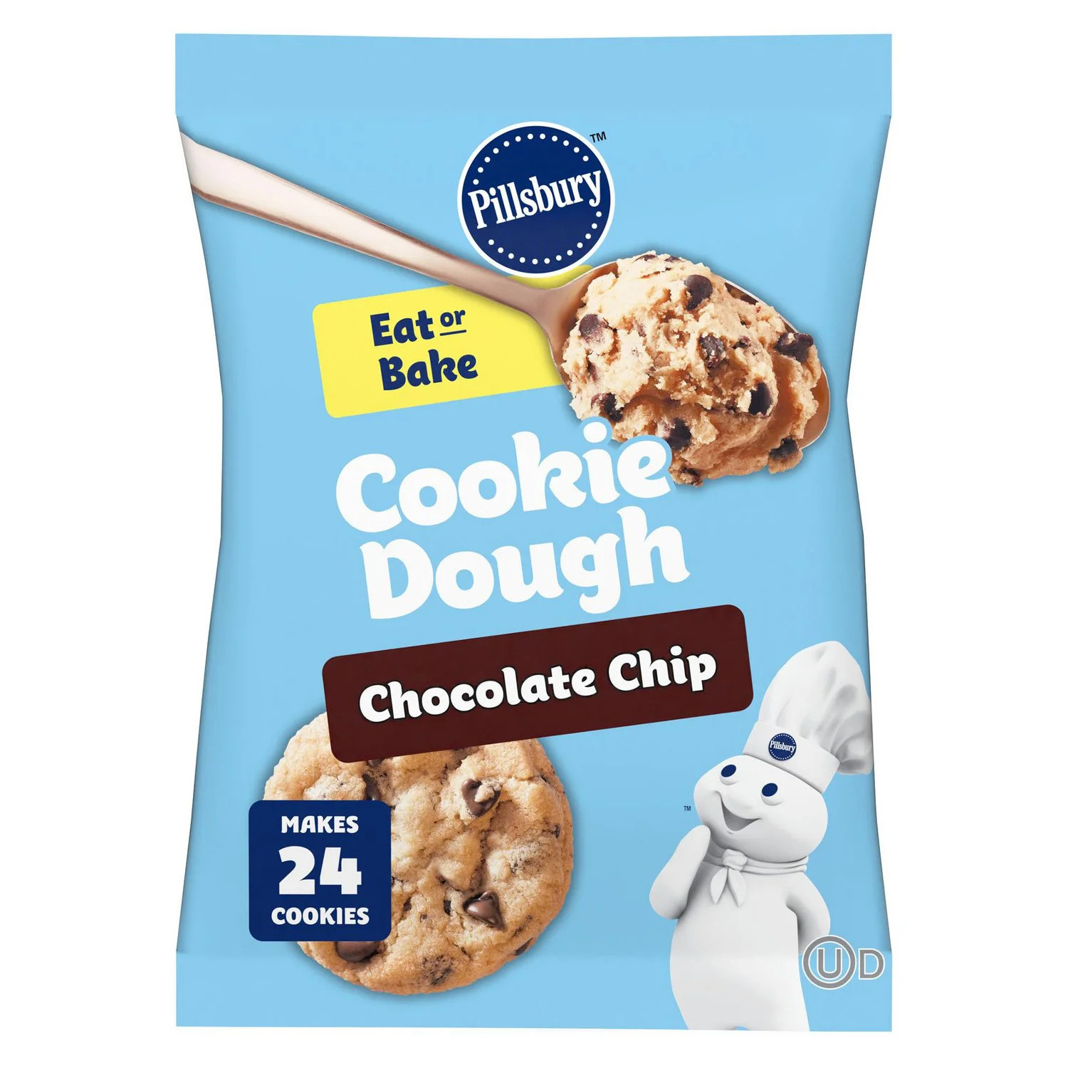 Pillsbury Chocolate Chip Cookie Dough, Ready to Bake, 454 g, 24 ct, 24 cookies, 454 g | Walmart (CA)