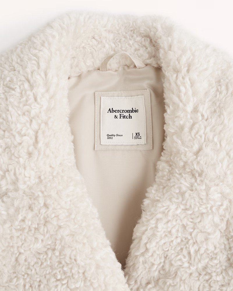 Women's A&F Teddy Mid Coat | Women's New Arrivals | Abercrombie.com | Abercrombie & Fitch (US)