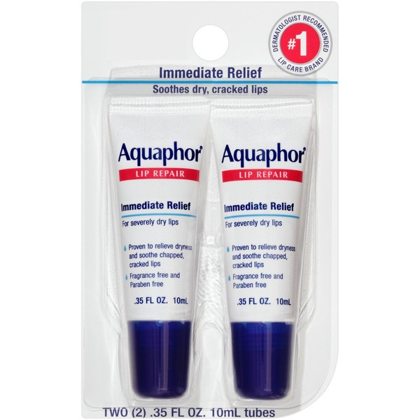 Aquaphor Lip Repair Immediate Relief For Severely Dry Lips, Dual Pack - 0.35 fl oz | Instacart